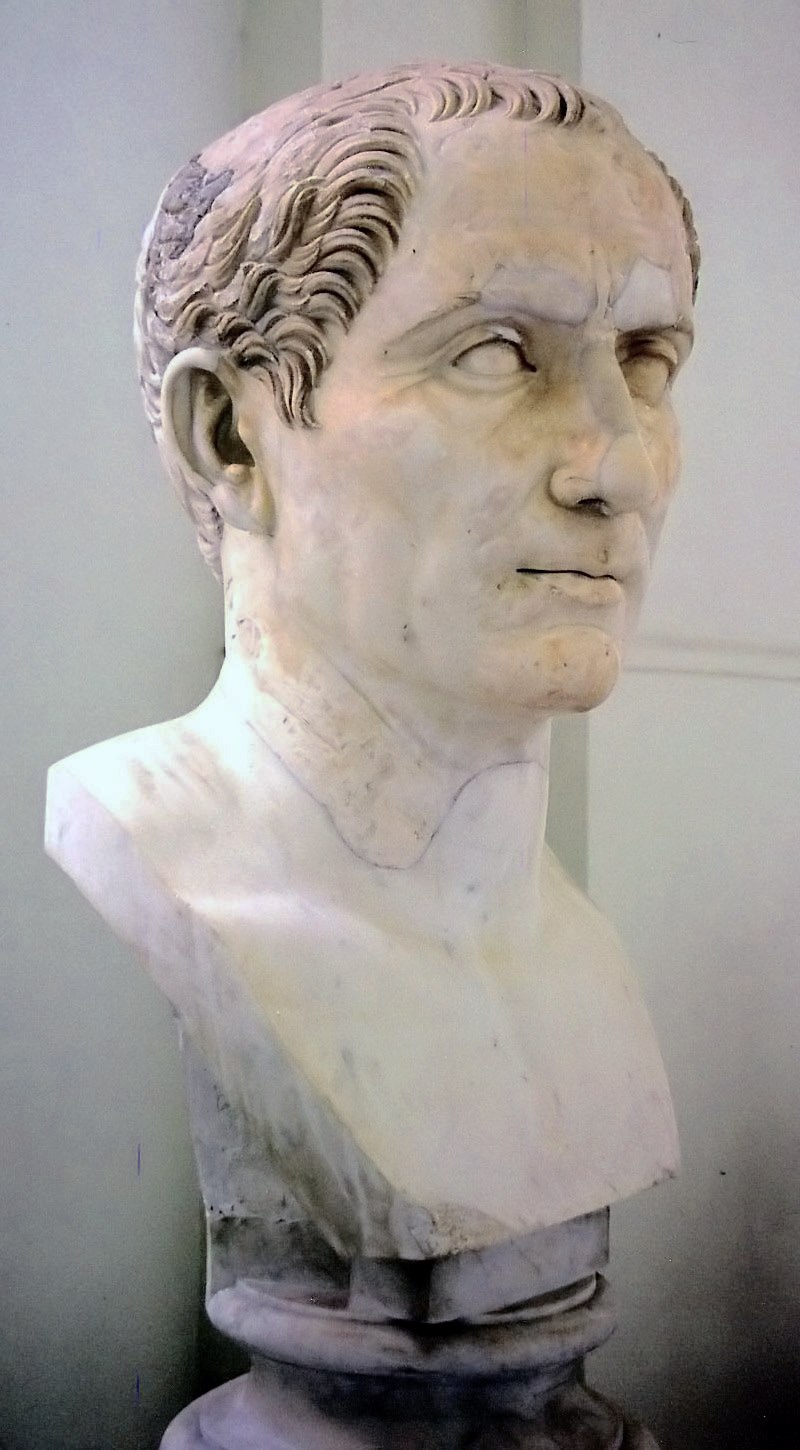 Marble portrait bust of Julius Caesar in the National Archaeological Museum of Naples