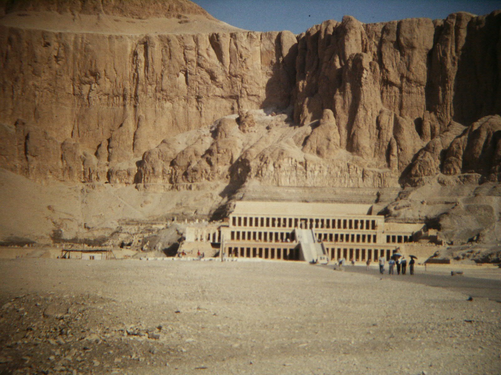 Terraces and colonnades of Hatshepsut’s temple beneath the cliffs at Deir el-Bahri